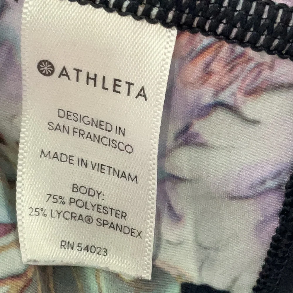 Athleta Size S Run Free Garden Party Floral 7/8 Ankle Tights Yoga Leggings - Picture 5 of 6
